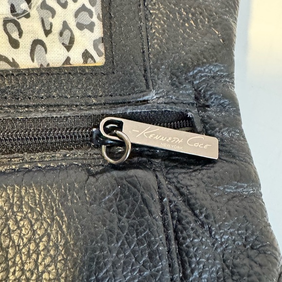 Kenneth Cole New York Black Leather Double Frame Wallet Clutch Organizer - Picture 5 of 8